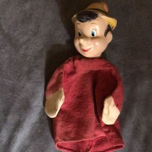Antique Pinocchio hand puppet by Knickerbocker